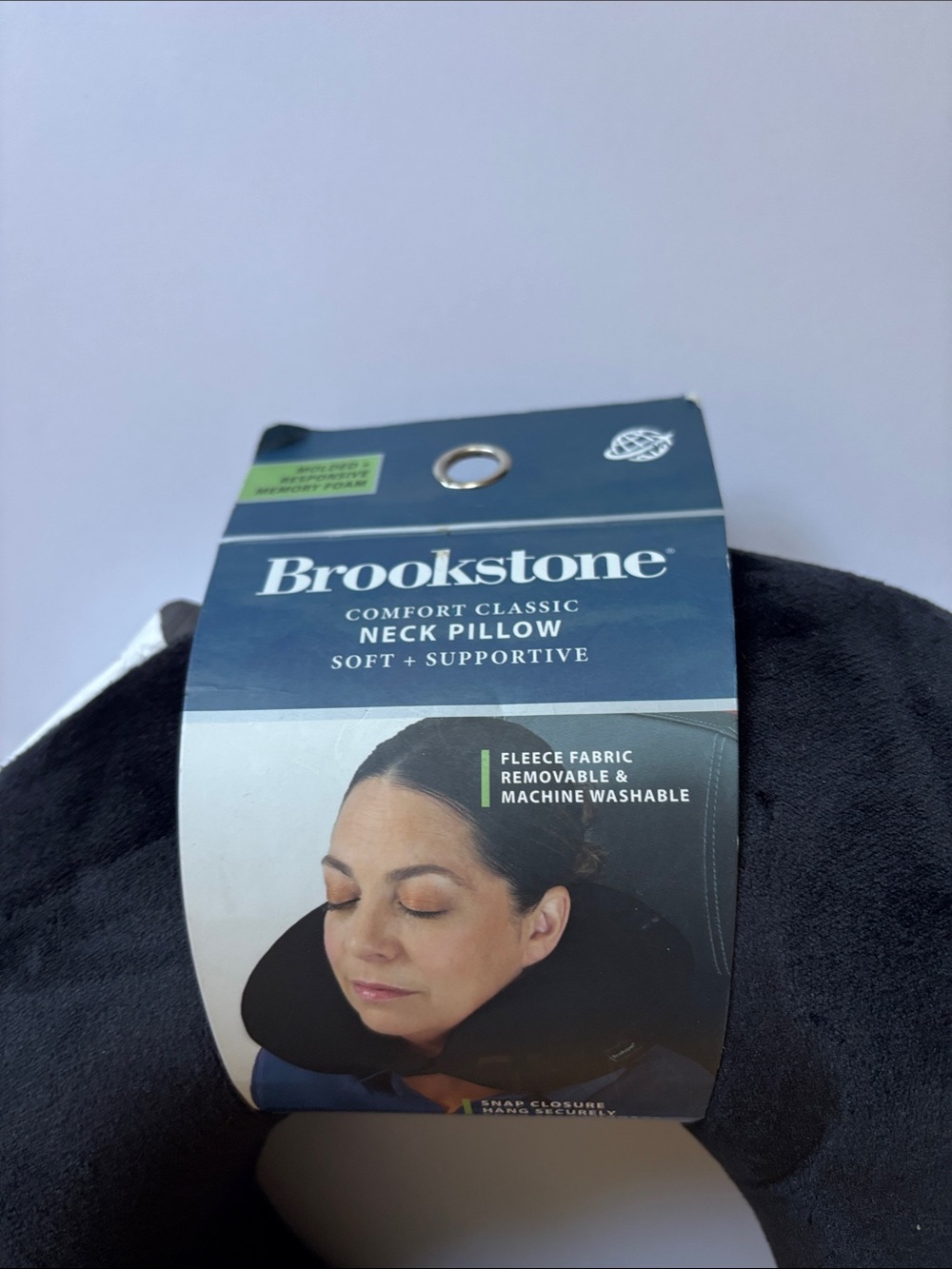 Brookstone Comfort Classic Neck Pillow in Charcoal Gray